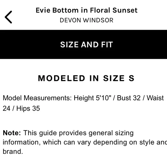 DEVON WINDSOR ❤️‍🔥 EVIE BOTTOMS IN FLORAL SUNSET NWT SIZE SMALL
